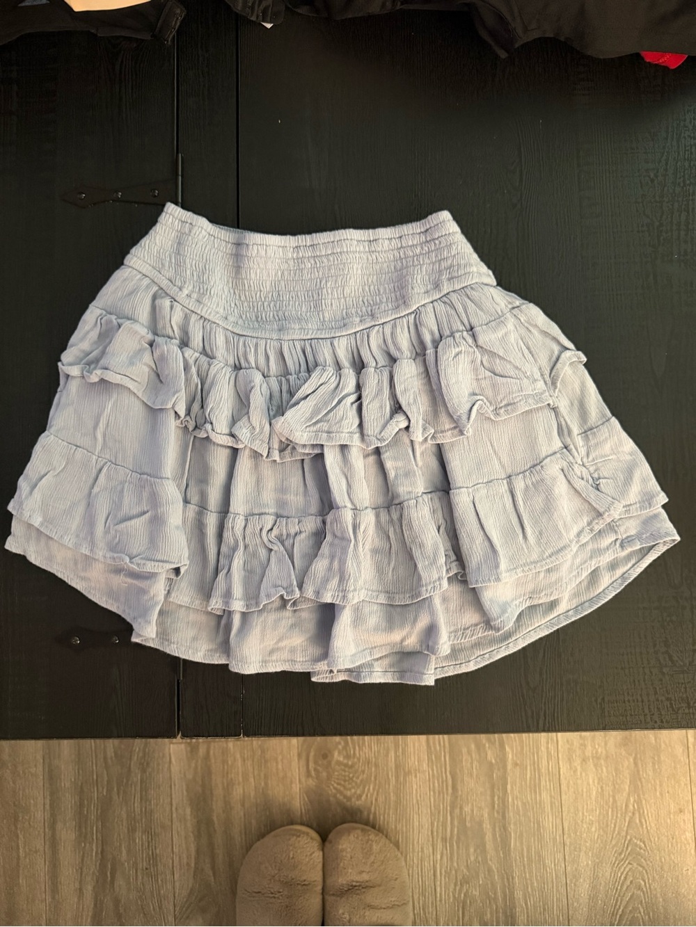 Hollister Light Blue Tiered Ruffle Skater Skirt